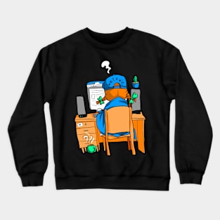 Redhead girl Reddy at the computer Crewneck Sweatshirt